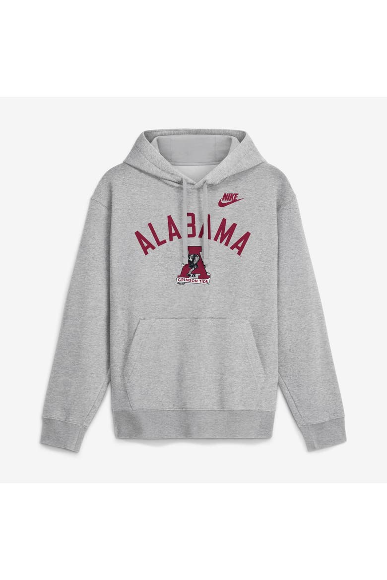 Men's Nike Heather Gray Alabama Crimson Tide Legacy Arch Club Hoodie, Main, color, Heather Gray