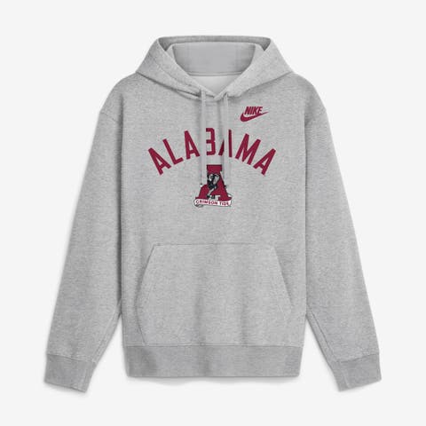 Men's Nike Heather Gray Alabama Crimson Tide Legacy Arch Club Hoodie