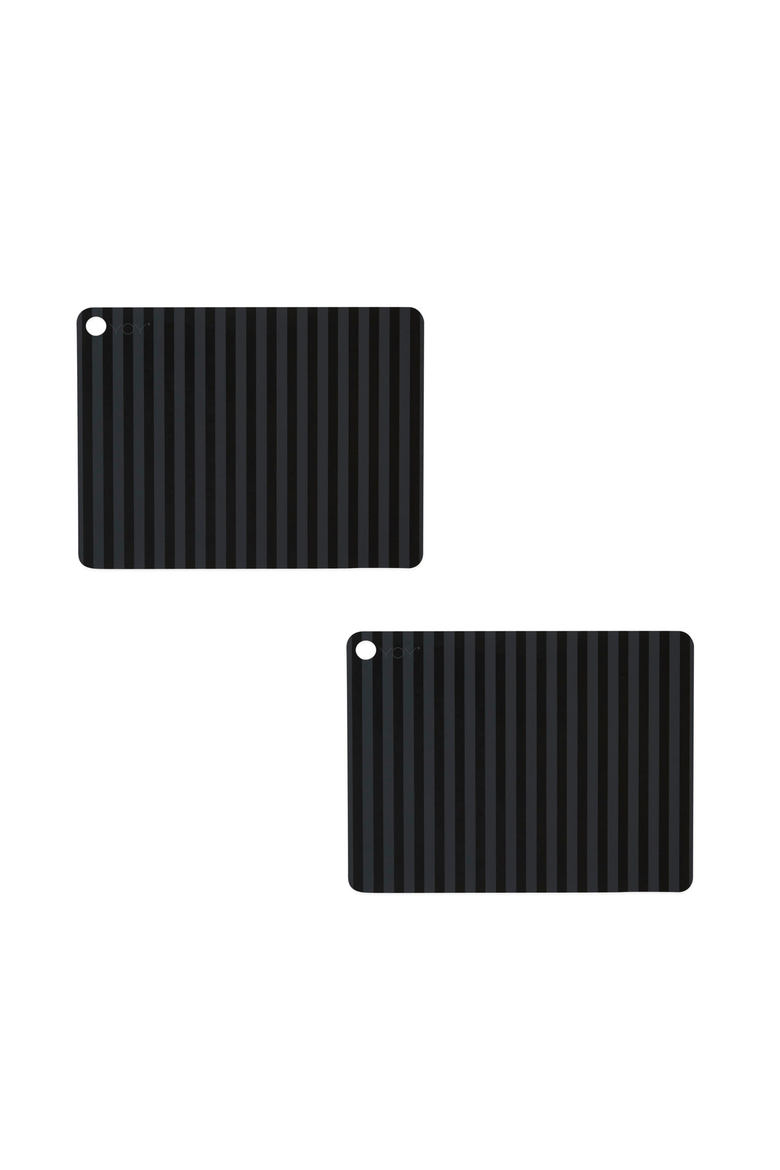 Placemat Stripe - Set of 2, Main, color, Anthracite