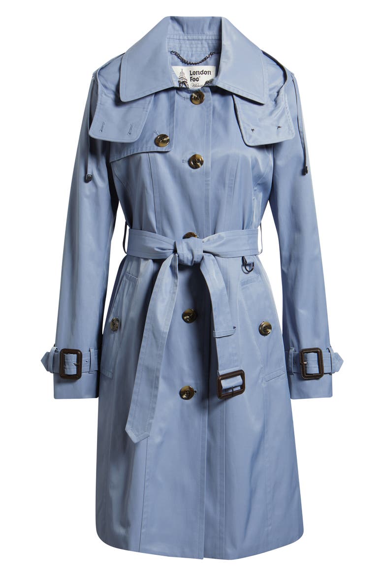 Water Resistant Belted Trench Coat, Alternate, color, WASHED DENIM