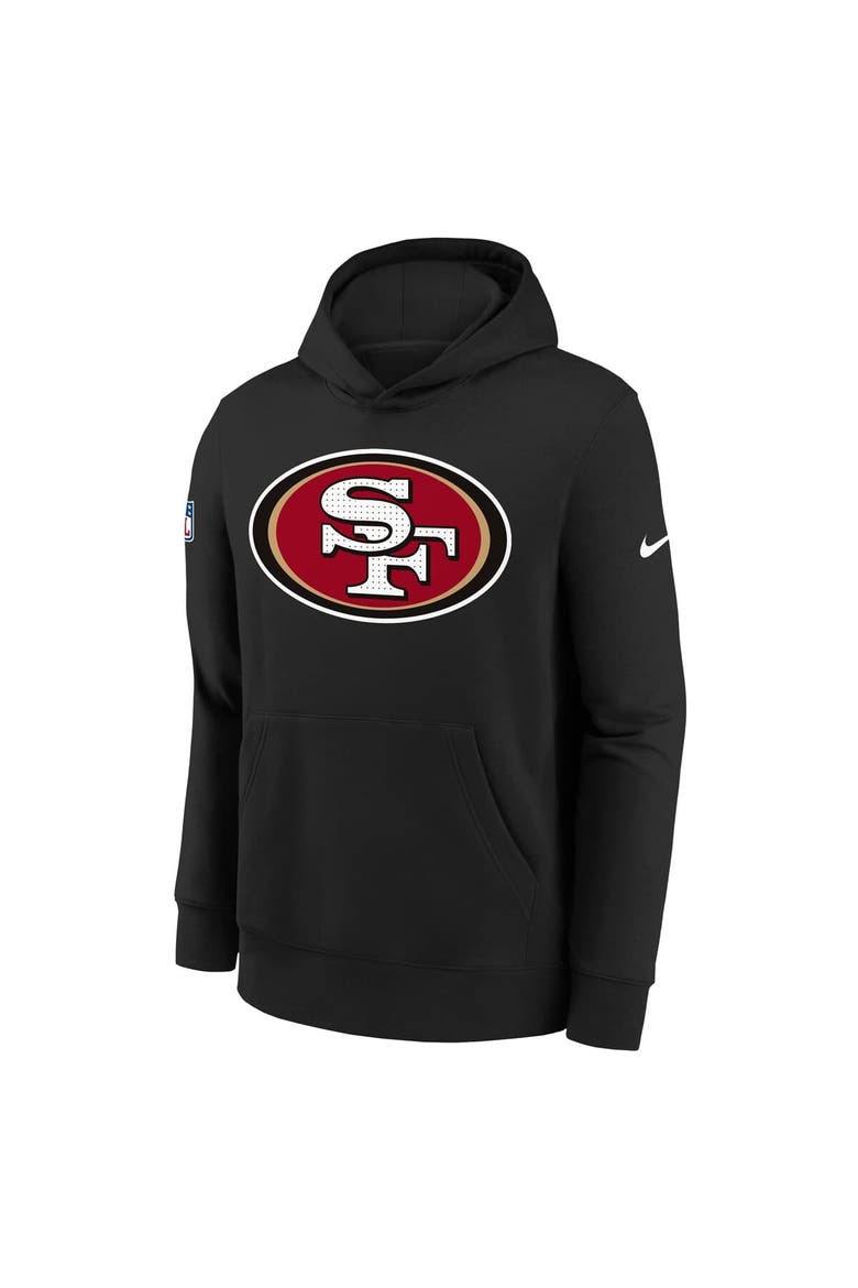 Youth Nike  Black San Francisco 49ers Sideline Club Fleece Hoodie, Alternate, color, Black