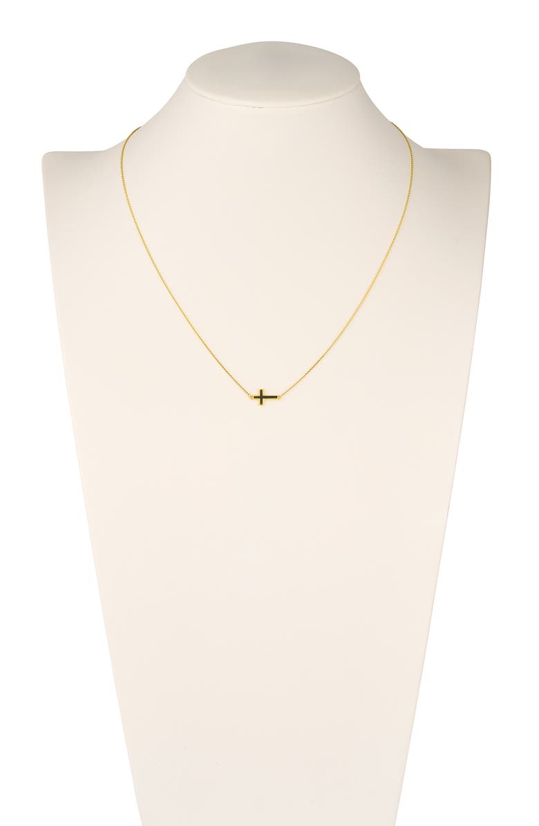 HAWLEY ST 14K Gold Enamel Cross Pendant Necklace, Alternate, color, 