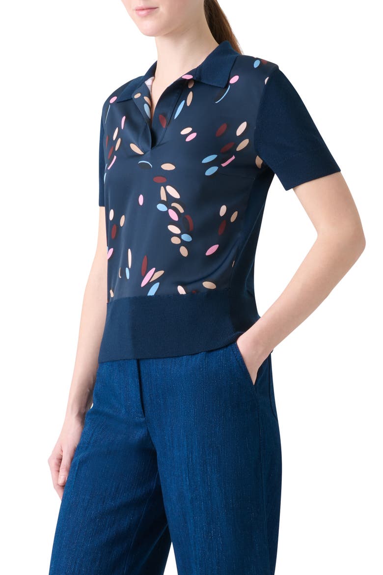 Dropping Dots Mixed Media Polo, Alternate, color, INK-MULTICOLOR