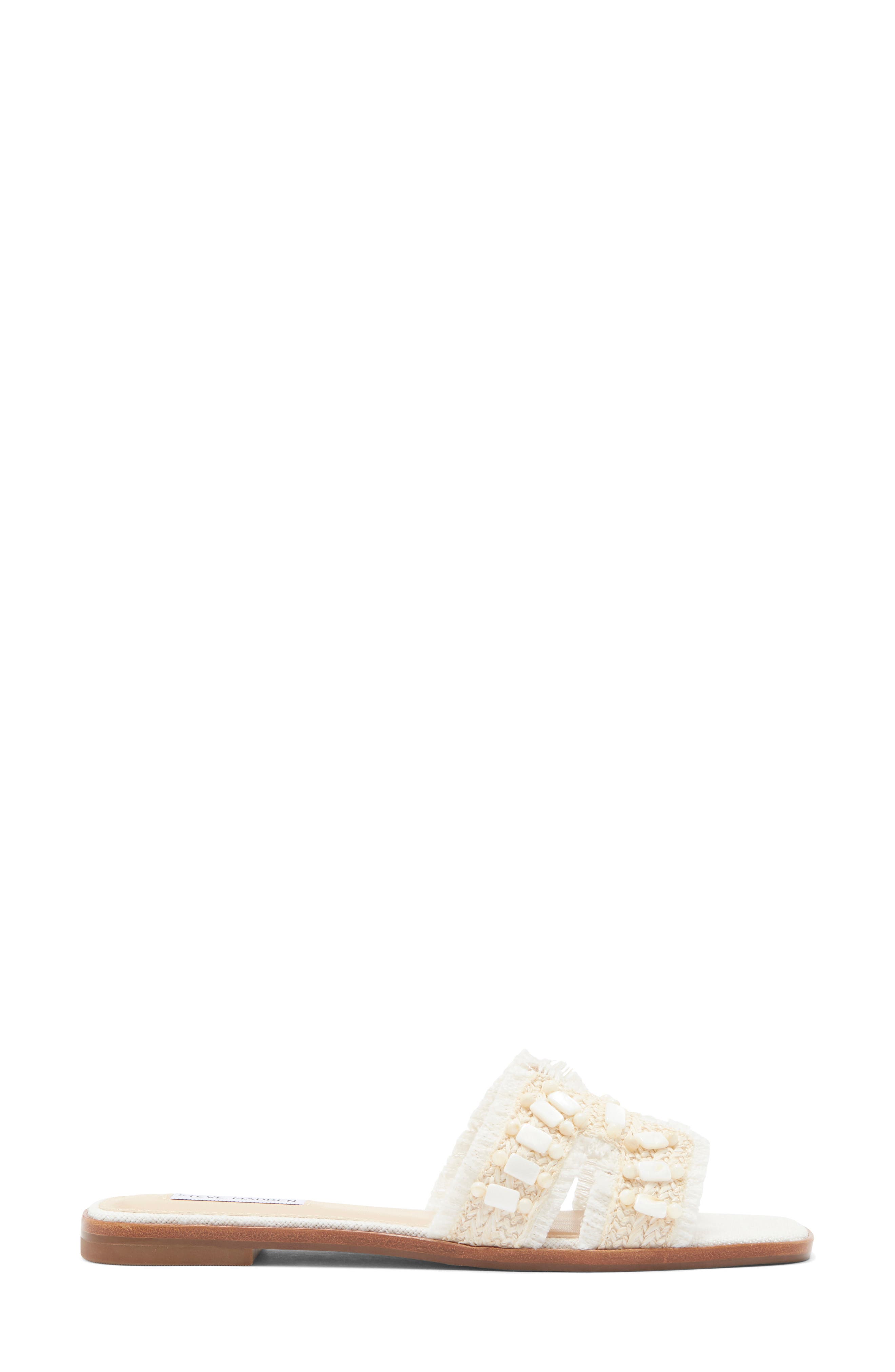 Steve Madden Hadyn Slide Sandal, Alternate, color, Bone Raffia