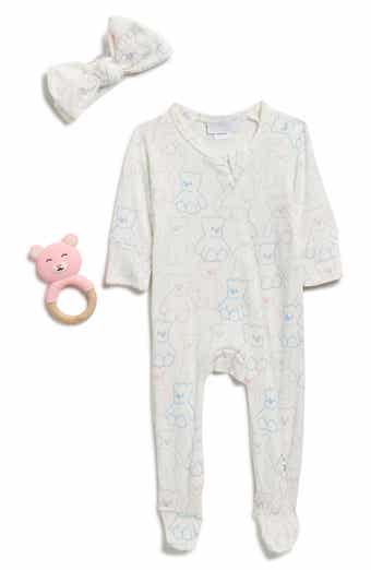 Toby Bear Footie, Headband & Rattle Set