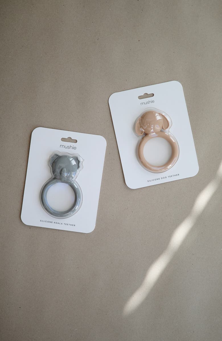Mushie Dog Silicone Ring Teether, Alternate, color, 