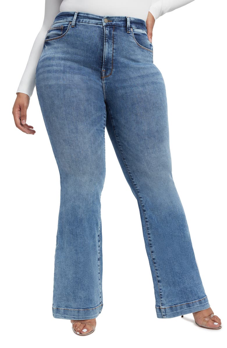 Good American Good Legs Flare Jeans, Main, color, 