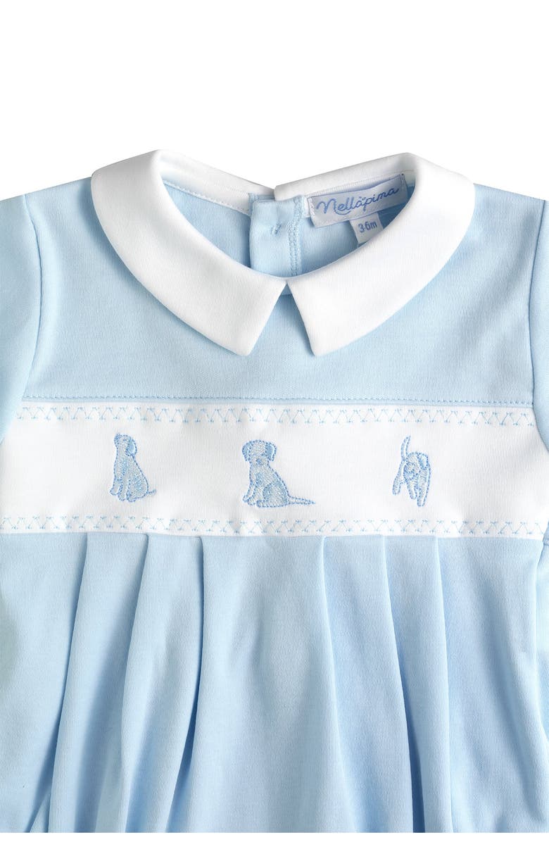 Nellapima Blue Puppy Love Embroidery Bubble LS - Baby, Alternate, color, Blue