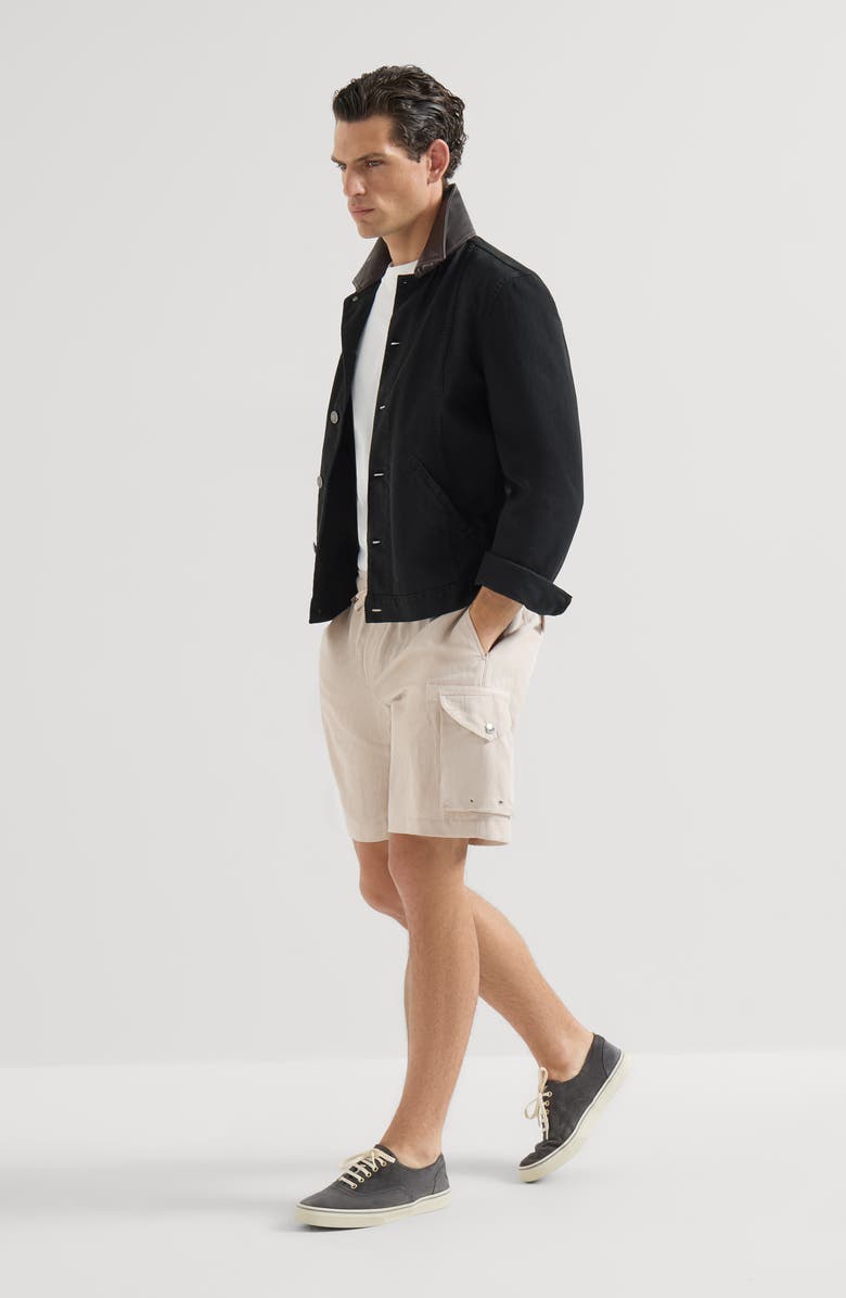 Brunello Cucinelli Bermuda shorts with cargo pockets, Alternate, color, Buff