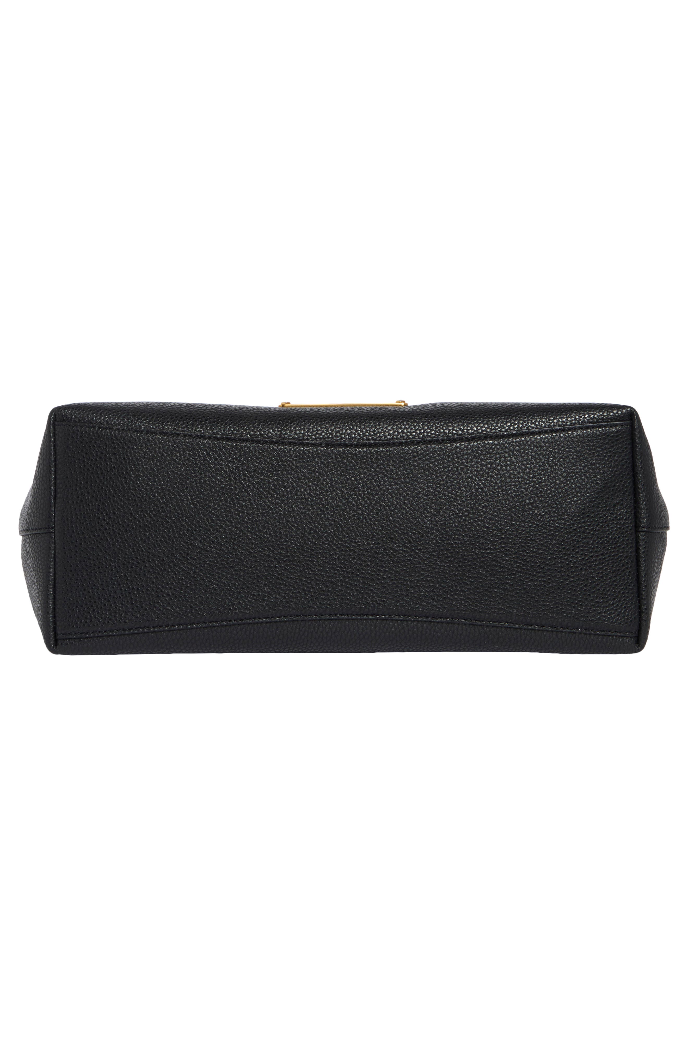 Plaza Medium Leather Tote, Alternate, color, BLACK