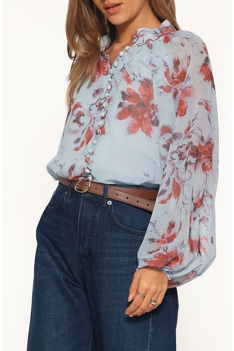 Marni Floral Button Front Blouse, Alternate, color, WHITE MULTI FLORAL