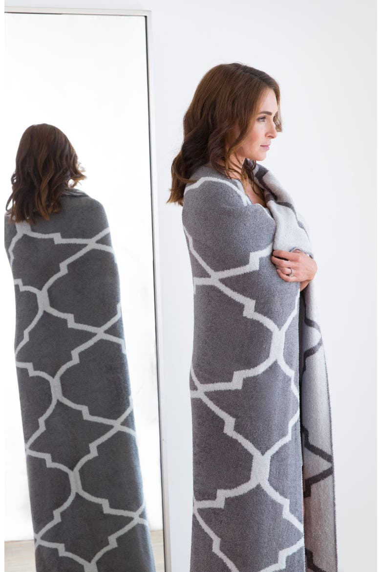 'Moroccan Dolce' Throw, Alternate, color, CHARCOAL/ SILVER