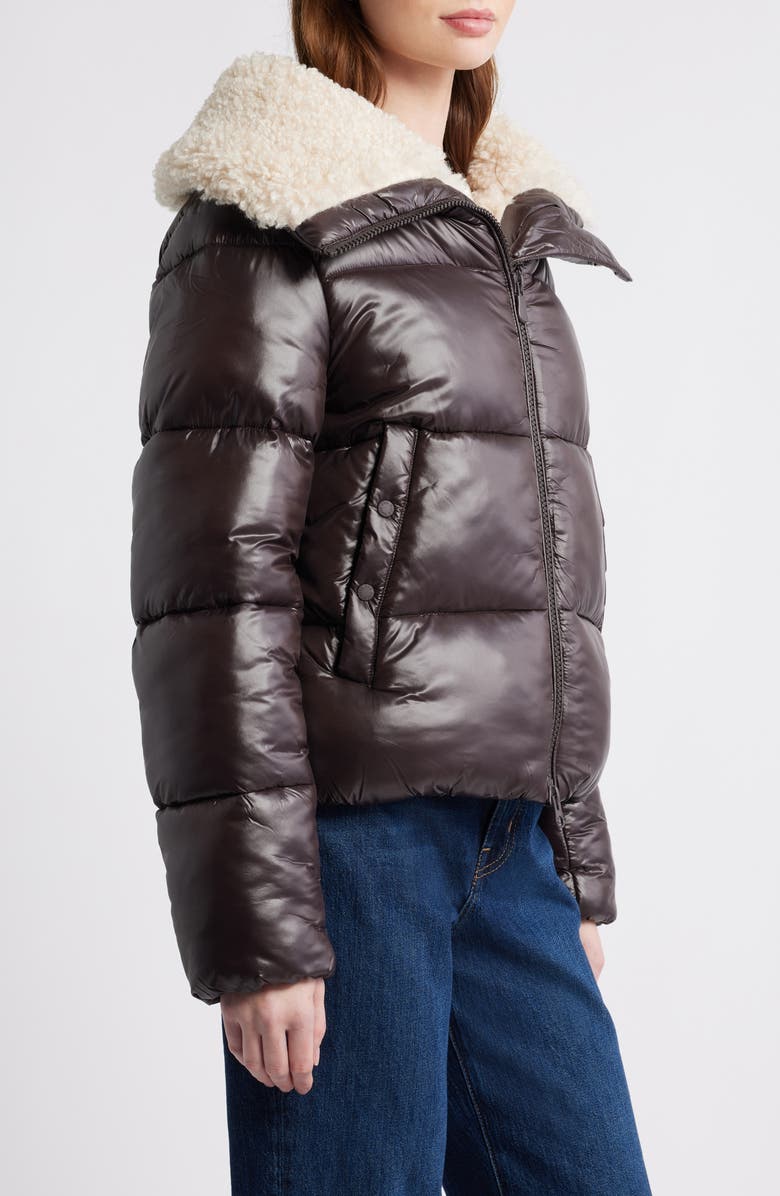 Save The Duck Moma Water Resistant Quilted Puffer Jacket, Alternate, color, Brown Black