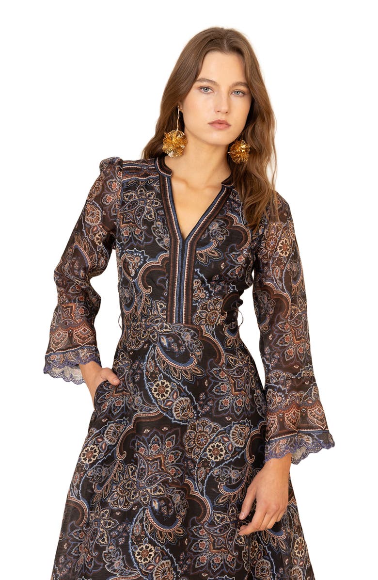 Hale Bob Artemis Organza Maxi Dress, Alternate, color, 