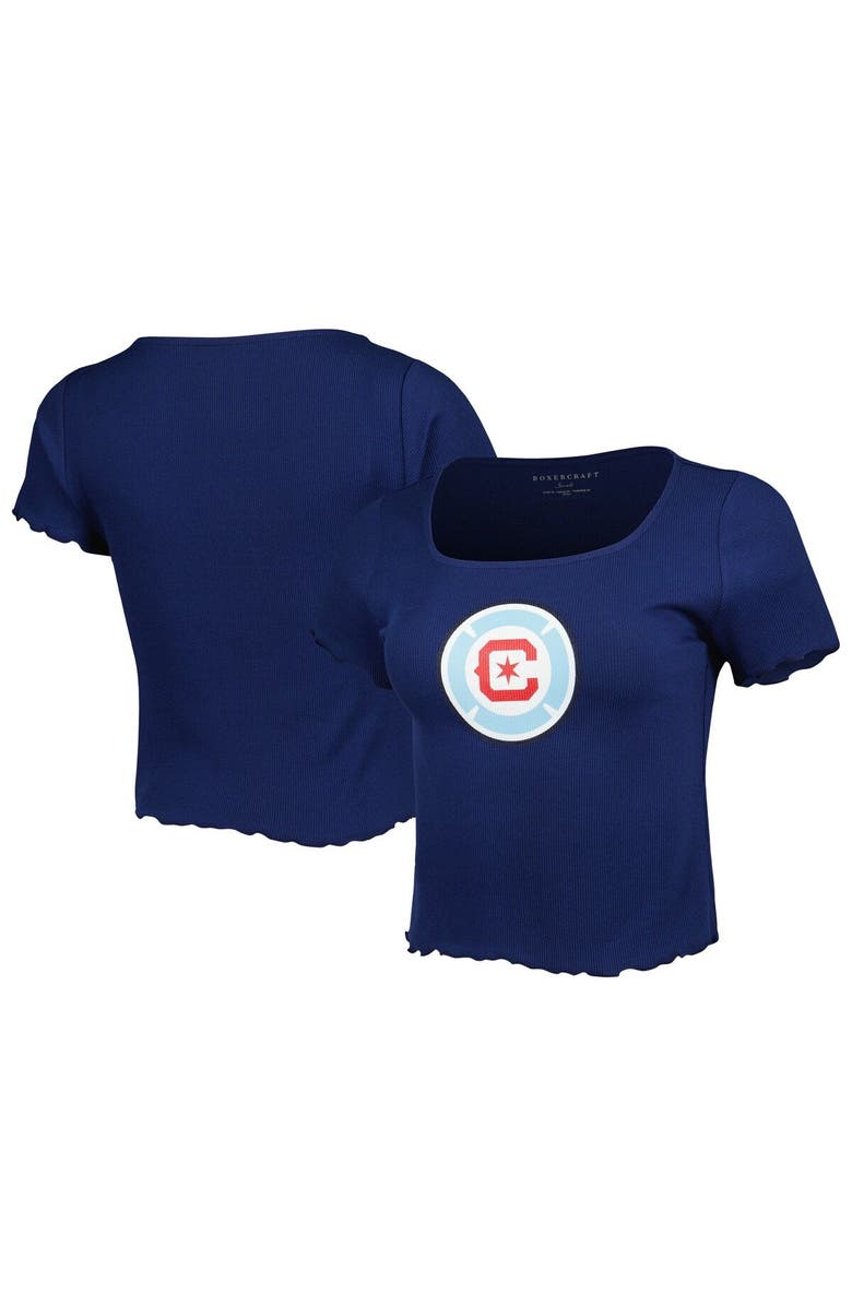 BOXERCRAFT Women's Navy Chicago Fire Baby Rib T-Shirt, Main, color, Navy