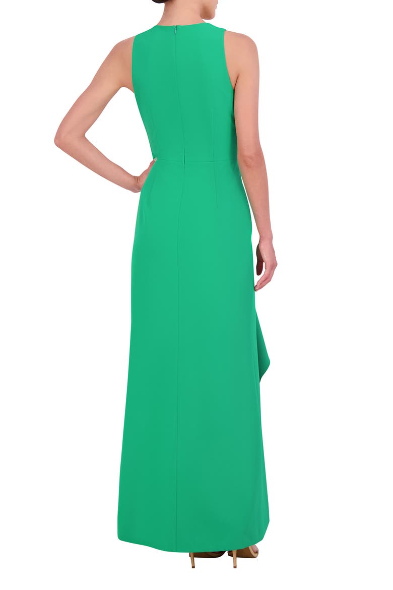Cascade Ruffle Sleeveless Gown, Alternate, color, GREEN