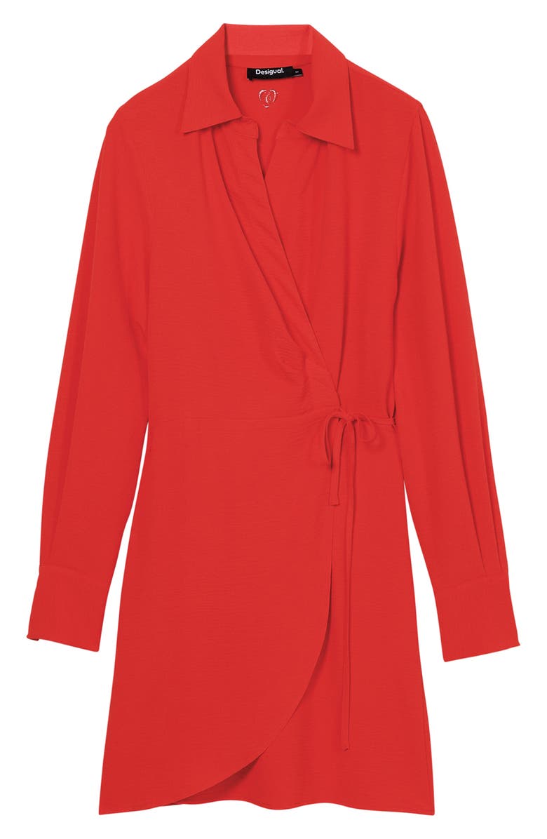 Desigual Detroit Long Sleeve Wrap Minidress, Alternate, color, Red