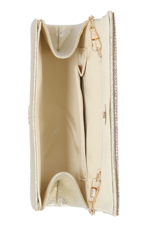 Jessica Mcclintock Alexis Rhinestone Crossbody Clutch In Gold