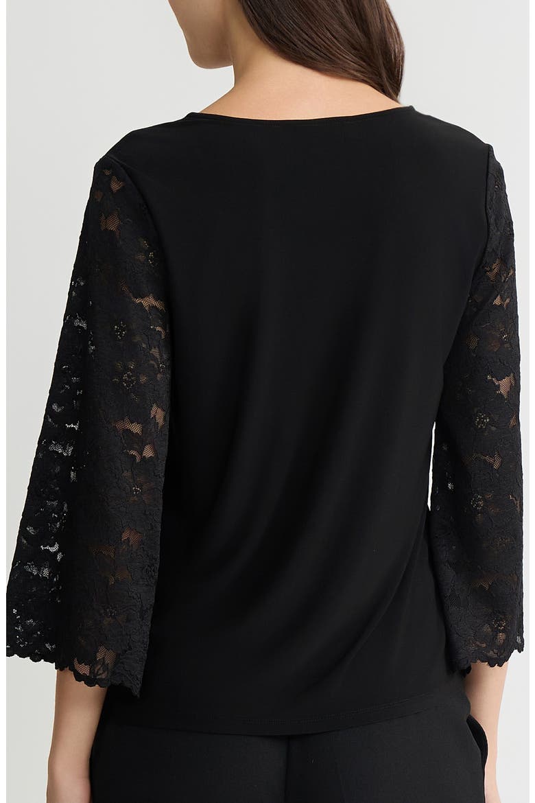 Lace Sleeve Top, Alternate, color, BLACK
