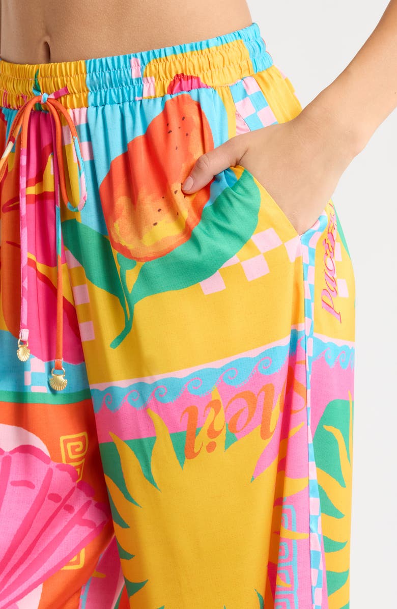 Kulani Kinis Drawstring Cover-Up Resort Pants, Alternate, color, Sunkissed Coast