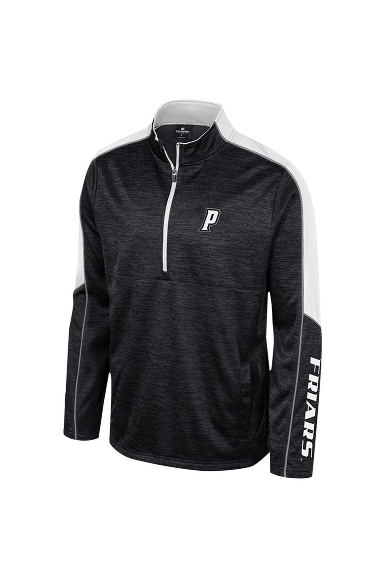 Men's Colosseum Black Providence Friars Marled Half-Zip Jacket, Alternate, color, Black