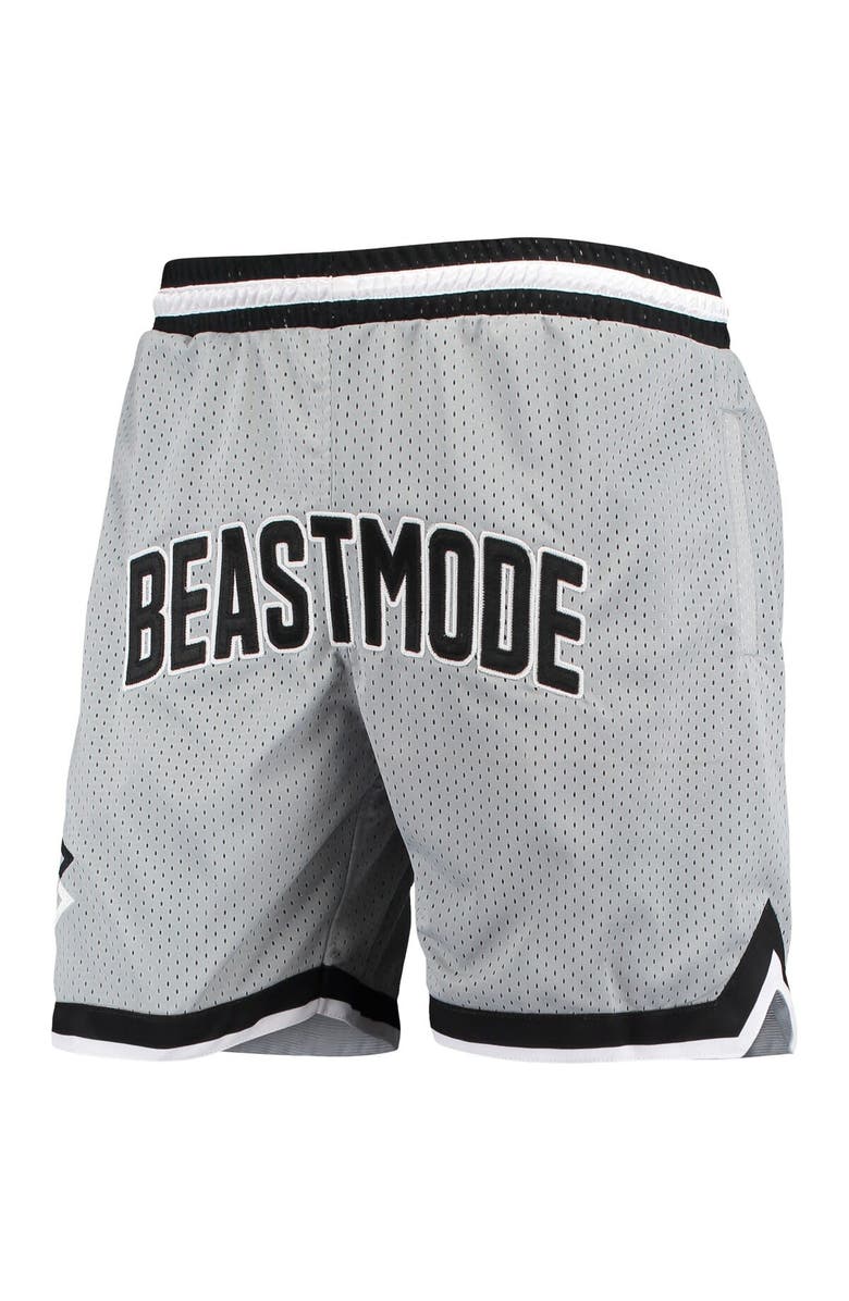 New Jersey Sets Men's Silver/Black Beast Mode Varsity Basketball Shorts, Alternate, color,