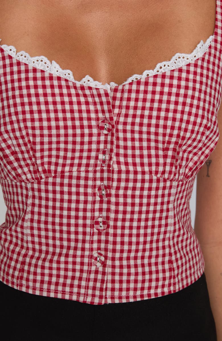 Princess Polly Bruncheon Check Tank, Alternate, color, Red/ White