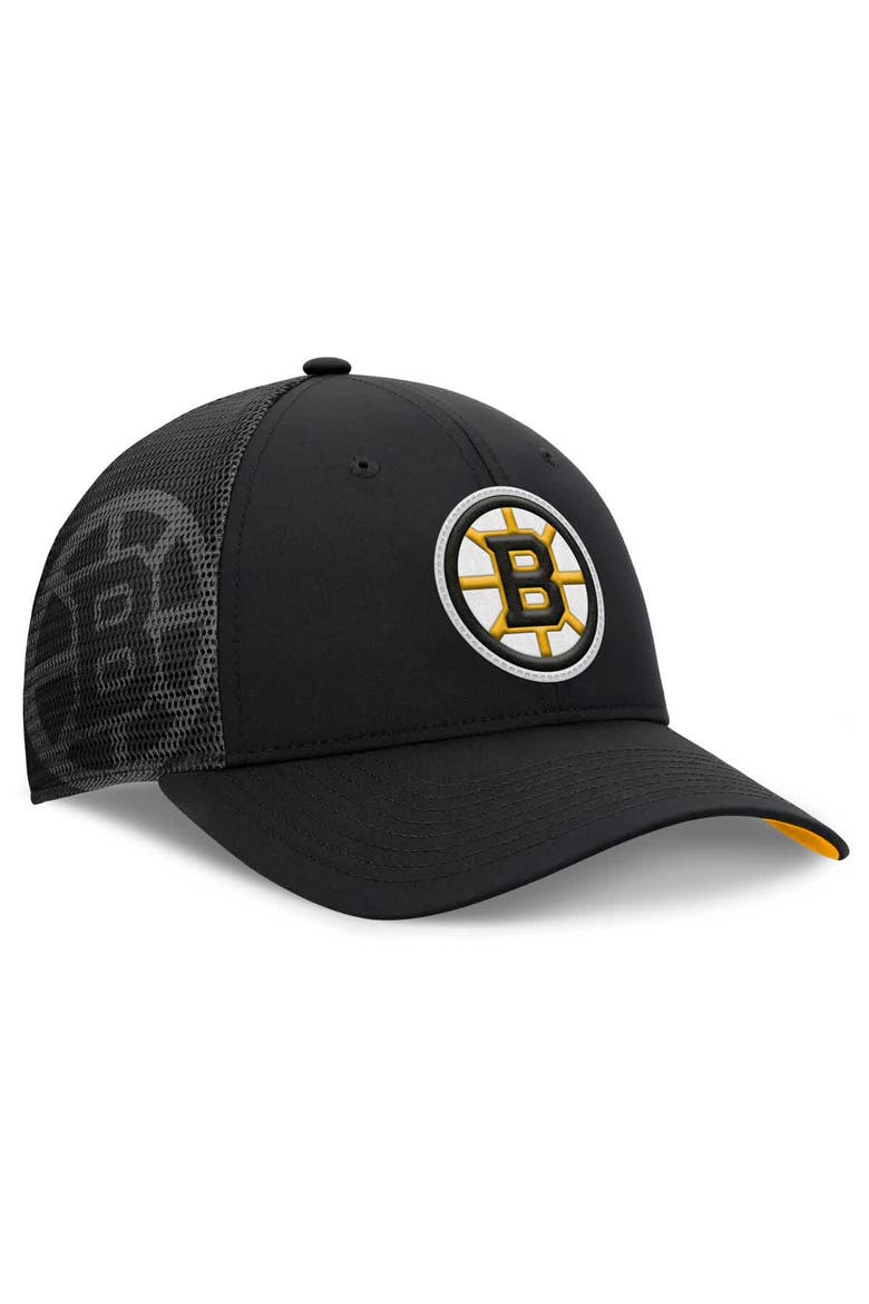 Men's Fanatics Black Boston Bruins Authentic Pro Home Ice Trucker Adjustable Hat, Alternate, color, Black