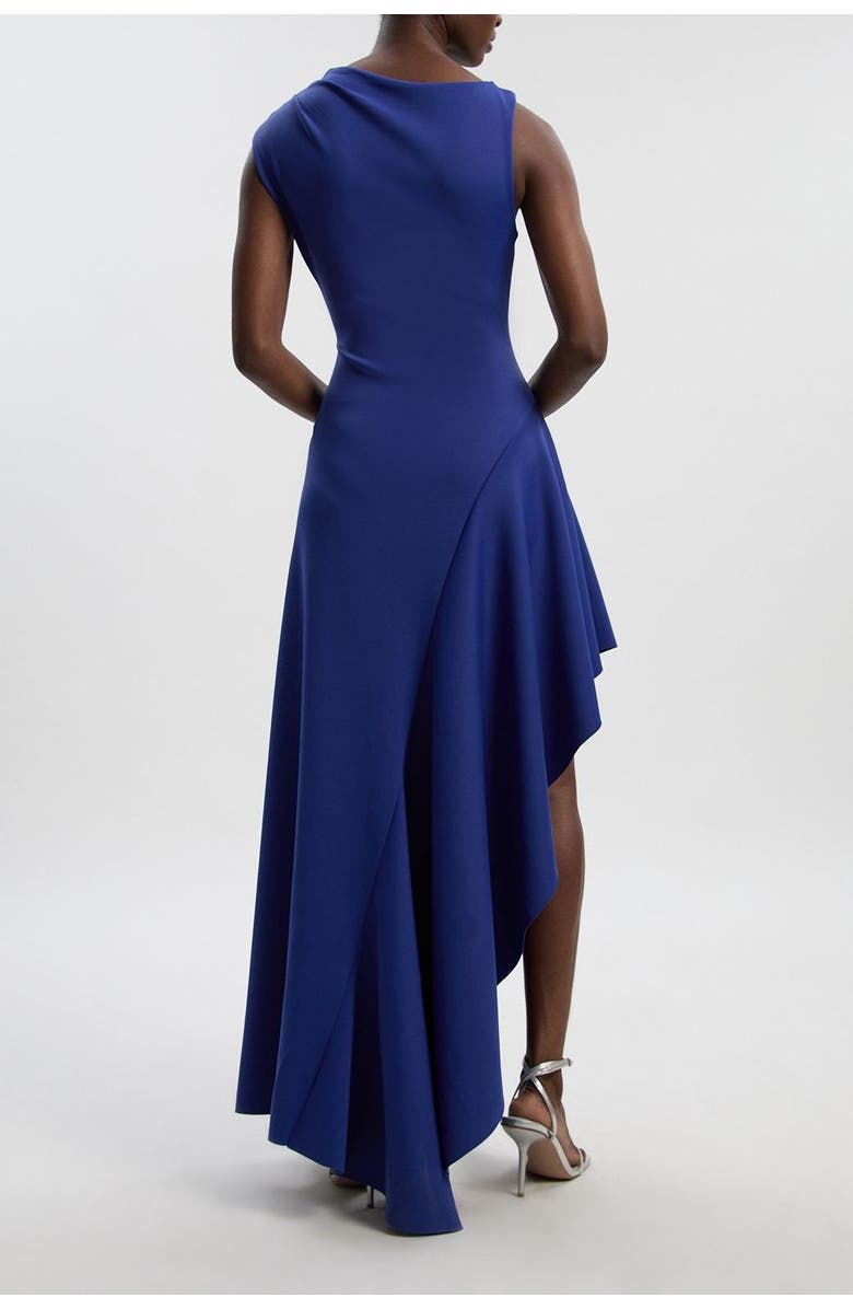 Karen Millen Petite Ruffle Hem Maxi Dress, Alternate, color, Navy