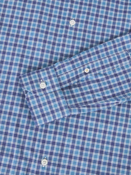 Robert Talbott Reynolds Ultra Light Weight Brushed Multi Check Shirt In Blue