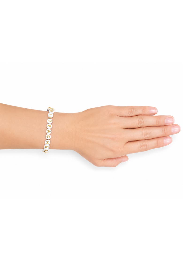 #1 Teacher Women's Bracelet, Alternate, color, Blue/White/Green