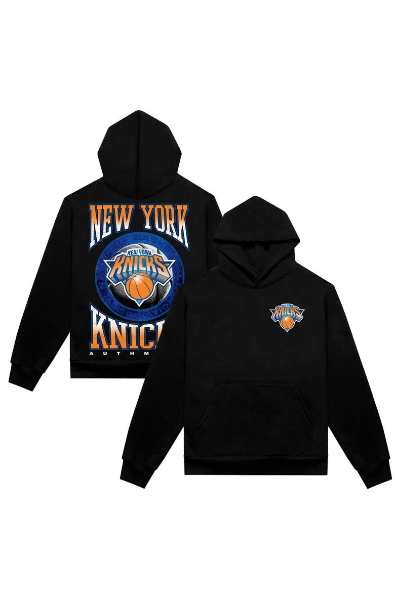 AUTHMADE Men's Authmade Black New York Knicks Vintage Metal Premium Heavyweight Pullover Hoodie, Main, color, Black