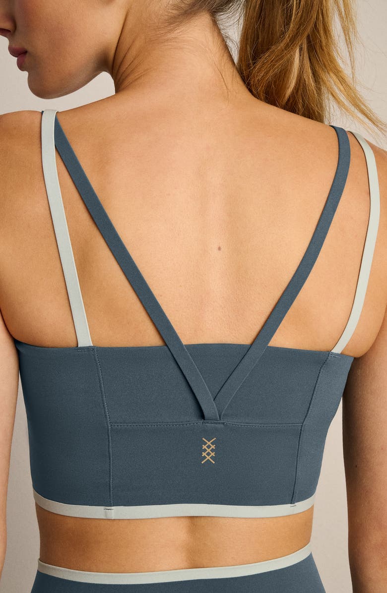 Rhone Instinct Contrast Longline UPF 50+ Sports Bra, Alternate, color, Blue Granite