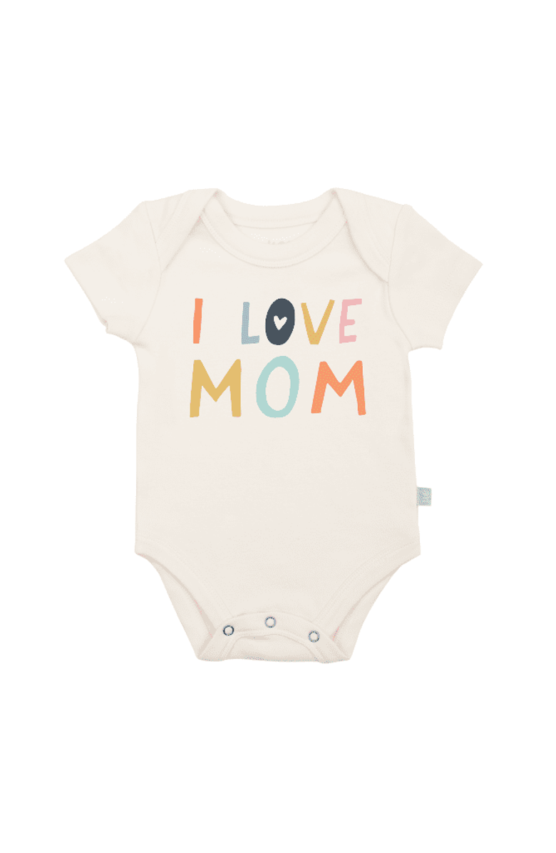 Finn + Emma Organic Baby Graphic Bodysuit | Love Mom, Main, color, Off White