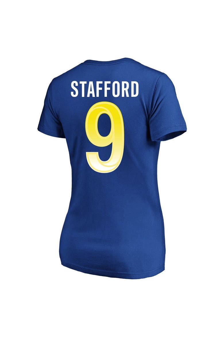 Women's Fanatics Branded Matthew Stafford Royal Los Angeles Rams Super Bowl LVI Plus Size Name & Number V-Neck T-Shirt, Alternate, color, Royal