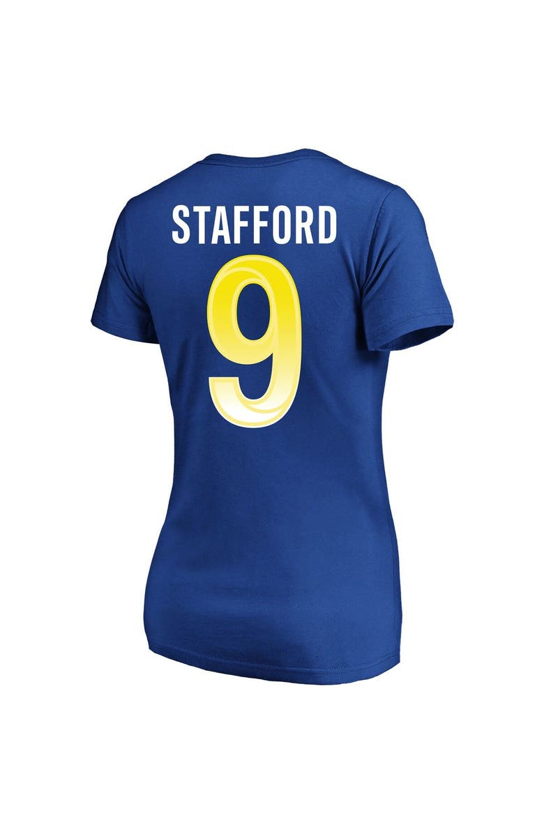 FANATICS Women's Fanatics Branded Matthew Stafford Royal Los Angeles Rams Super Bowl LVI Plus Size Name & Number V-Neck T-Shirt, Alternate, color, 