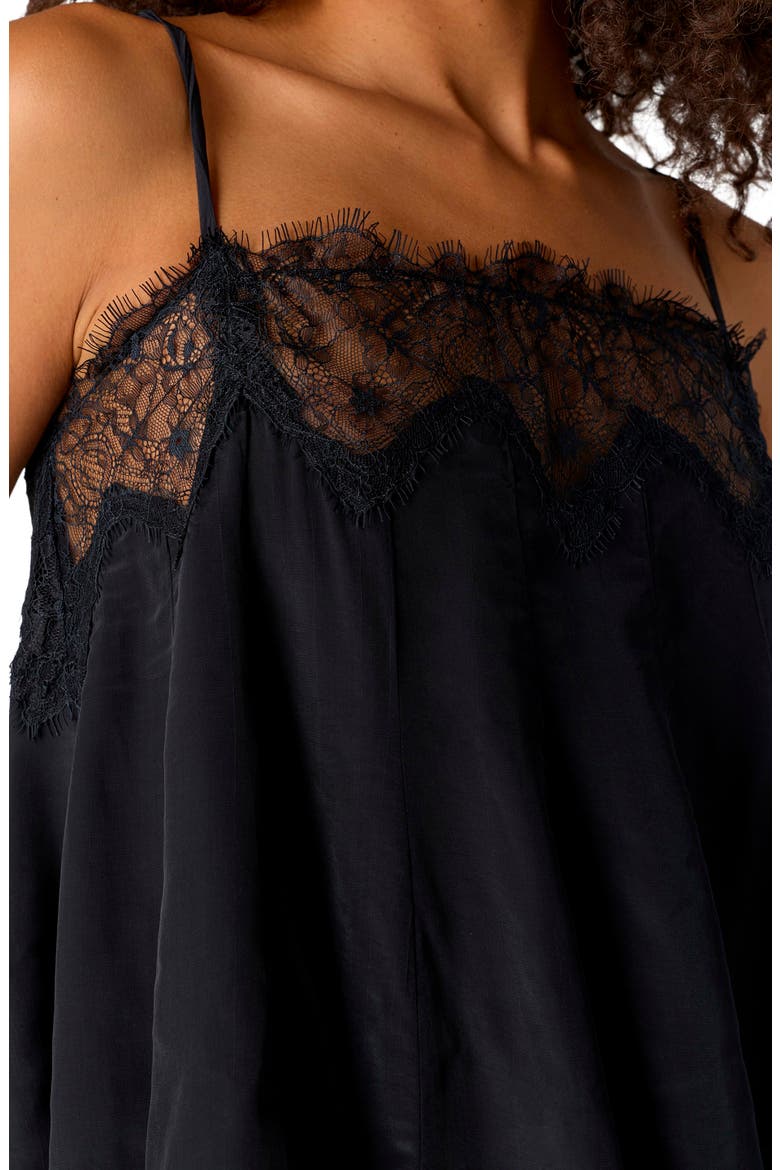 Make Me Yours Eyelash Satin Lace Camisole, Alternate, color, BLACK