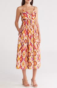 Donna Ricco Strappy Tiered Midi Sundress