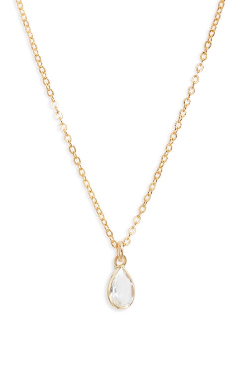 Everett White Topaz Pendant Necklace