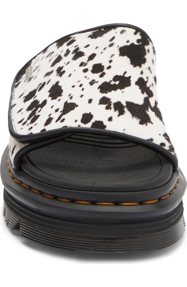 Dr. Martens Zebzag Genuine Calf Hair Slide Sandal, Alternate, color, Cream And Black