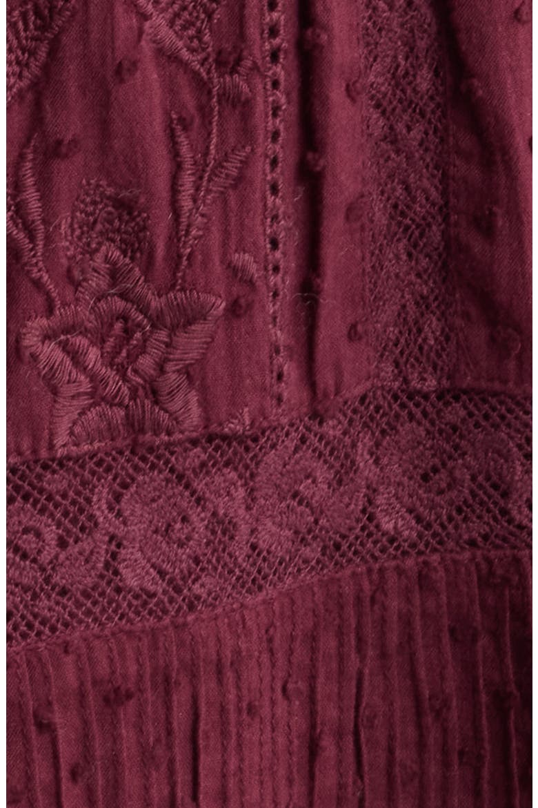 Vesna Embroidered Minidress, Alternate, color, FADED MERLOT