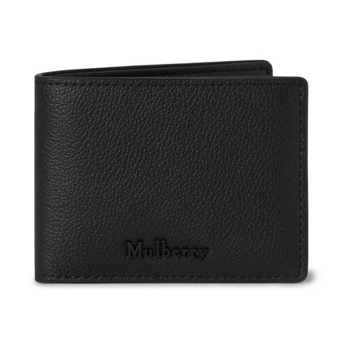 Mulberry Farringdon Compact Leather Bifold Wallet in Black 