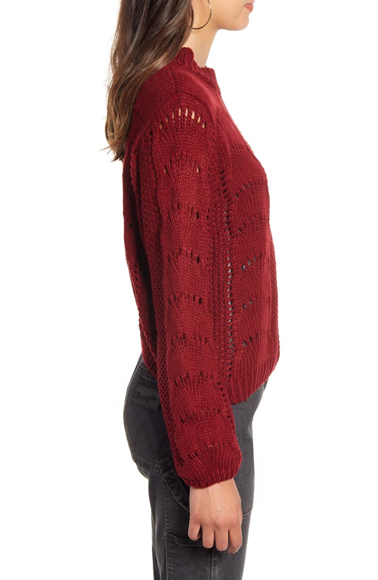 Woven Heart Pointelle Sweater, Alternate, color, 