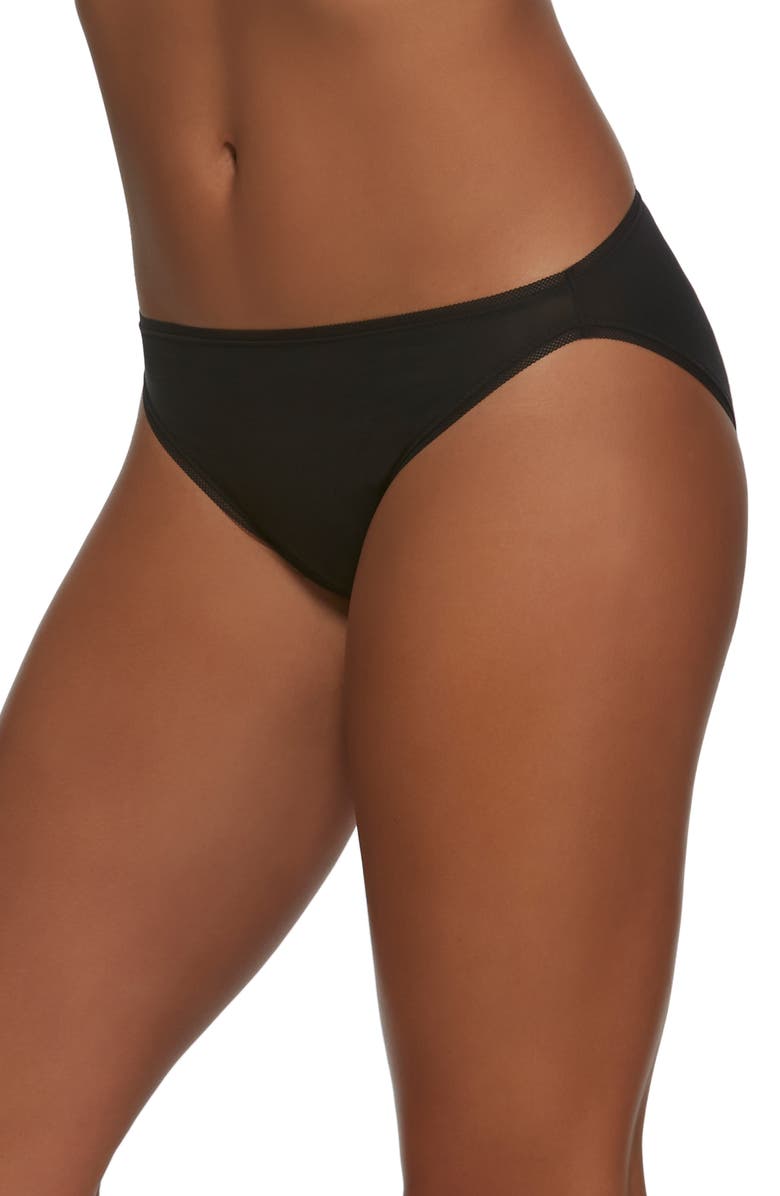 Felina Assorted 3-Pack So Smooth High Cut Bikinis, Main, color, Bare/ Black