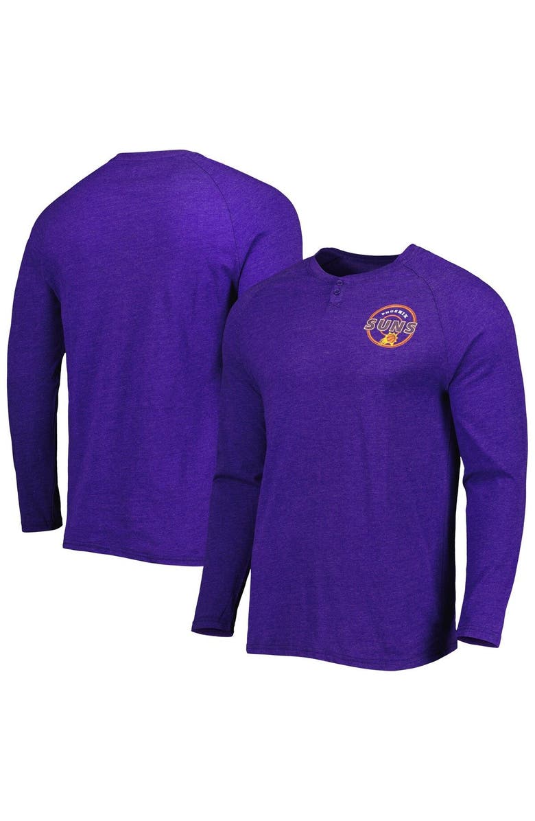 CONCEPTS SPORT Men's Concepts Sport Heathered Purple Phoenix Suns Left Chest Henley Raglan Long Sleeve T-Shirt, Main, color, Heather Purple