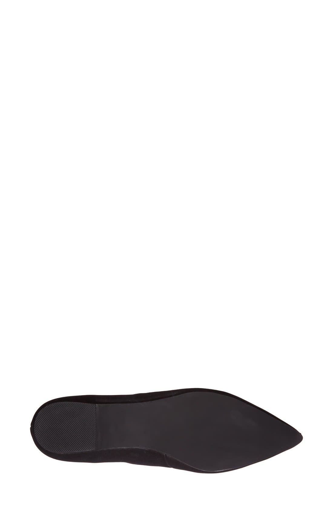 'Gazebo' Pointy Toe Flat, Alternate, color, BLACK NUBUCK