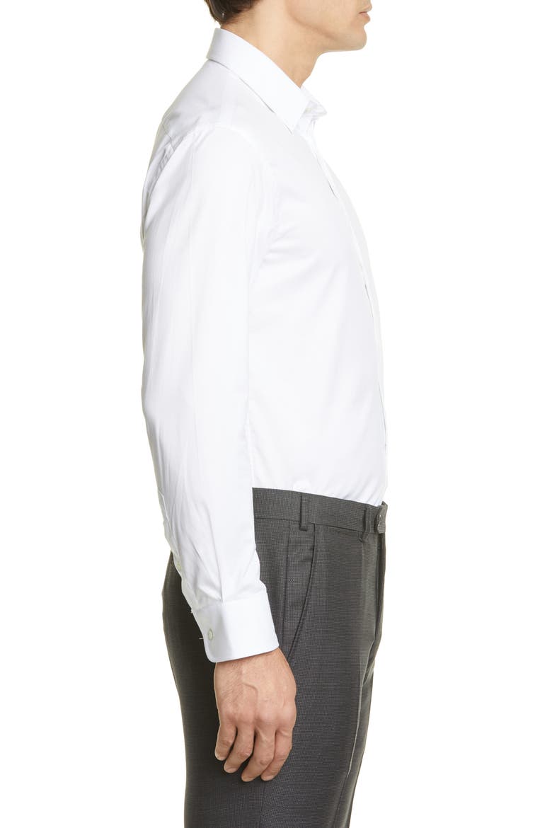 Modern Fit Stretch Solid Dress Shirt, Alternate, color, SOLID WHITE