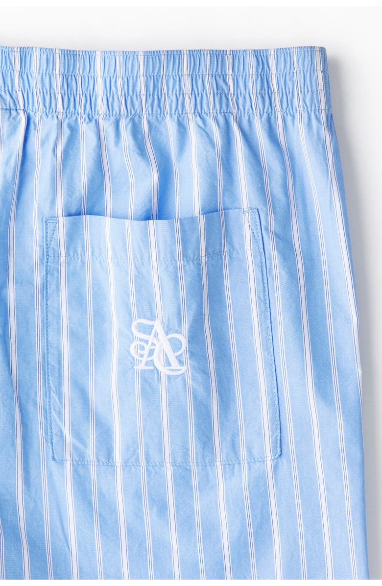 H&M Regular Fit Cotton Shorts, Alternate, color, Light Blue/Striped