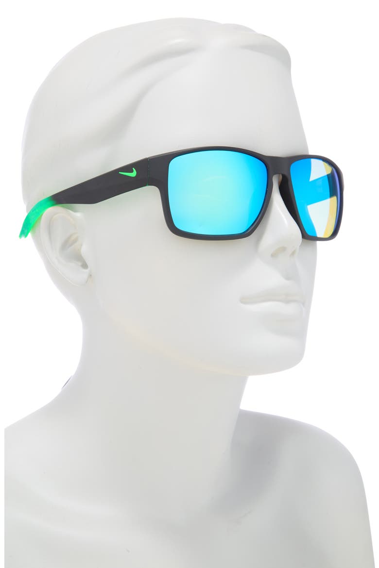 Essential Venture 59mm Square Sunglasses, Alternate, color, MATTE BLACK/ RAGE GREEN PRISM