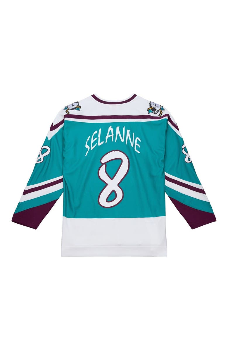 Mitchell & Ness Men's Mitchell & Ness Teemu Selanne Teal Anaheim Ducks 1995-96 Power Play Jersey, Alternate, color, Teal